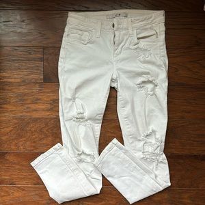 Joe’s jeans white destroyed denim size 25